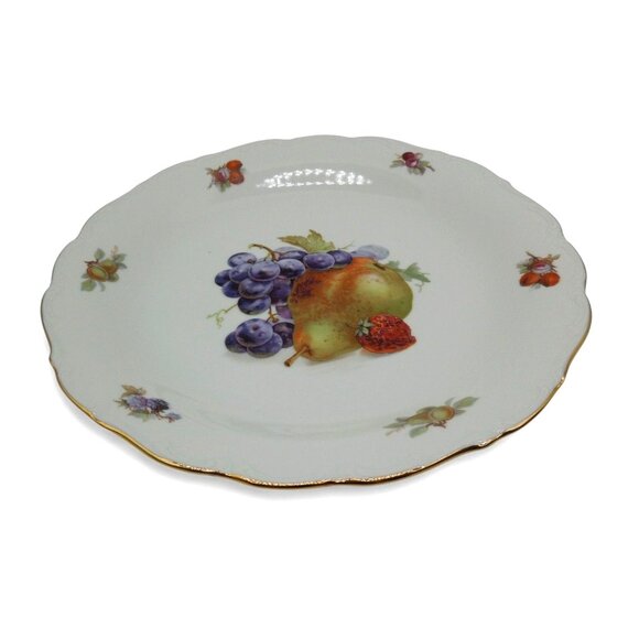 BAVARIA SCHUMANN Arzberg Fruit Platter Plate Gold Trim Germany Vintage 12" - Picture 3 of 11